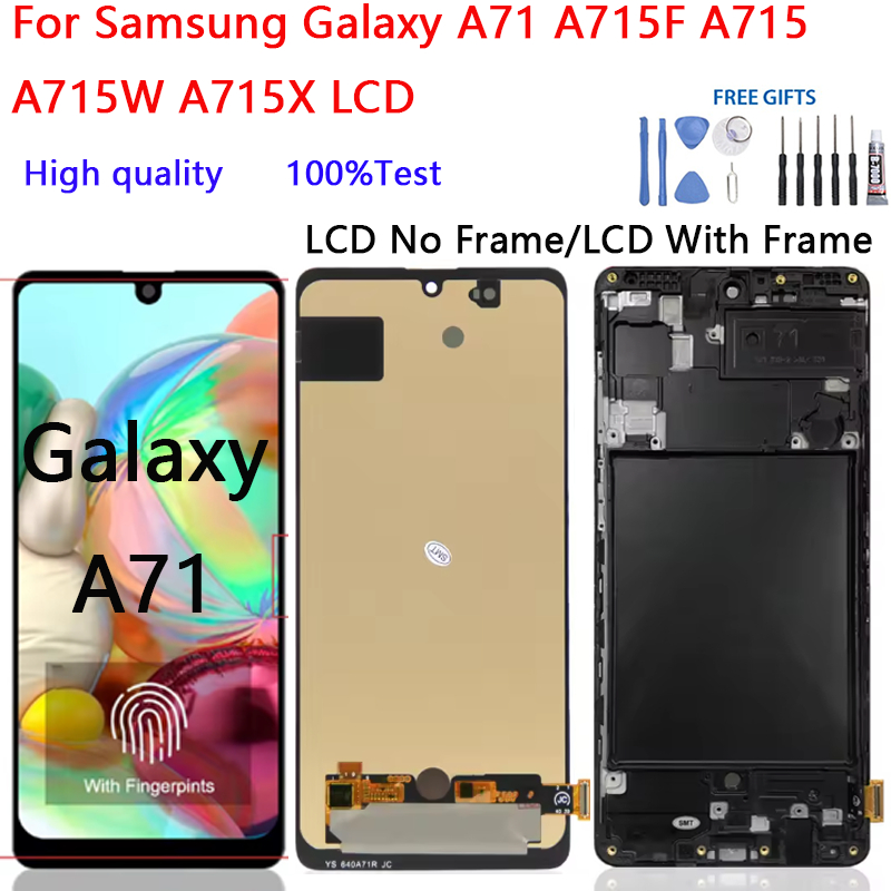TFT/OLED สําหรับ Samsung Galaxy A71 A715F A715 A715W A715X จอแสดงผล LCD Touch Screen Digitizer Assem