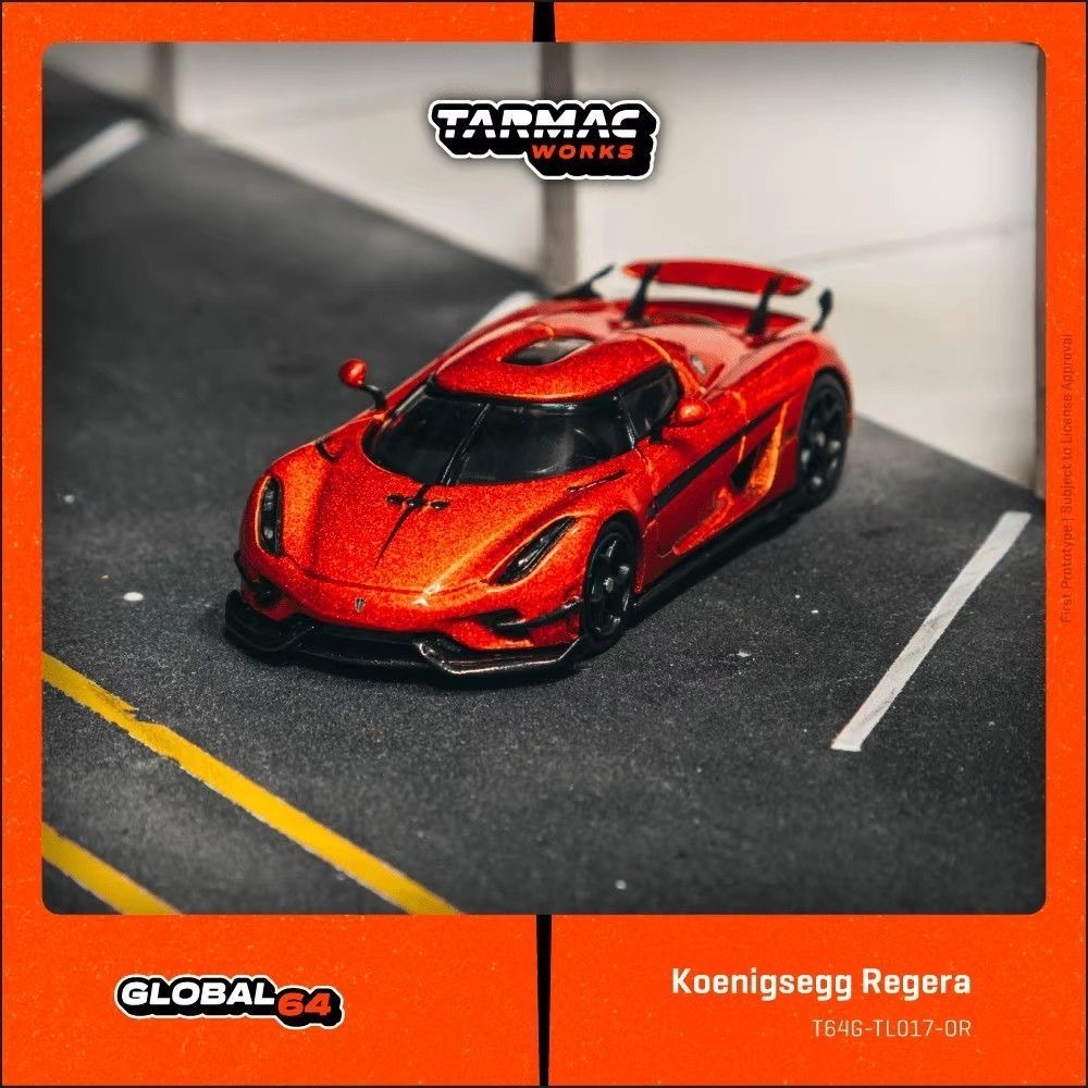 Tarmac Works TW 1: 64 Koenigsegg Regera โลหะสีส้มจําลอง Supercar โมเดลรถโลหะผสม