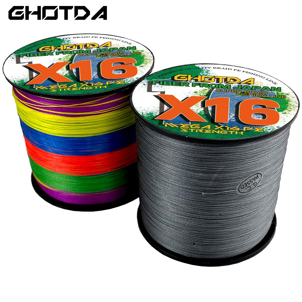 GHOTDA สายน็อนเบริด 100ม. X16 สำหรับตกปลาทะเล ใช้งานได้นาน มีความเหนียวแน่นและทนทาน