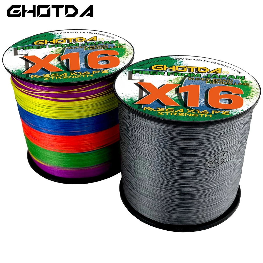GHOTDA สายน็อนเบริด 100ม. X16 สำหรับตกปลาทะเล ใช้งานได้นาน มีความเหนียวแน่นและทนทาน