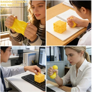 💖ส่งของจากไทย💖Cheese Squishy ของเล่นคลาย, Super Big สี่เหลี่ยม Cheese Fidget ของเล่น, เล่นคลายเครียด บริหารมือ เสริมพัฒนาการ สําหรับเด็ก ผู้ใหญ่