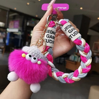 เชือกเส้นเล็กโทรศัพท์มือถือข้อมือหญิงสไตล์ใหม่ผมหางม้าถักปมโทรศัพท์มือถือเชือกเส้นเล็ก บริคเกต เสน่ห์