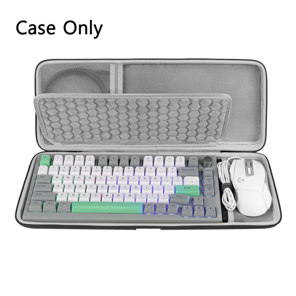 เคสคีย์บอร์ด Geekria สําหรับคีย์บอร์ดและเมาส์ 84 คีย์ เข้ากันได้กับ AULA F75, Keychron K2 V2/Q1, ASU