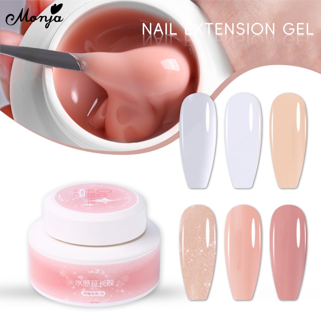 Monja เล็บ UV เจลอะคริลิค Extension เล็บปลอมเคล็ดลับ โคมไฟ 3D เจล เล็บออกแบบมือ nail Builder uv gel