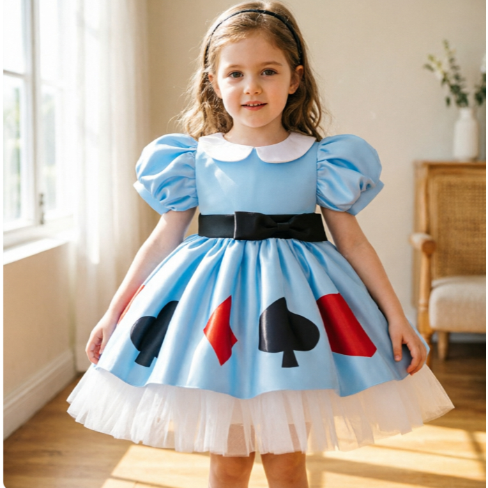 FSMKTZ สาวชุดคอสเพลย์ชุดเด็กผู้หญิง Alice Dress-up กิจกรรมชุด ALS01