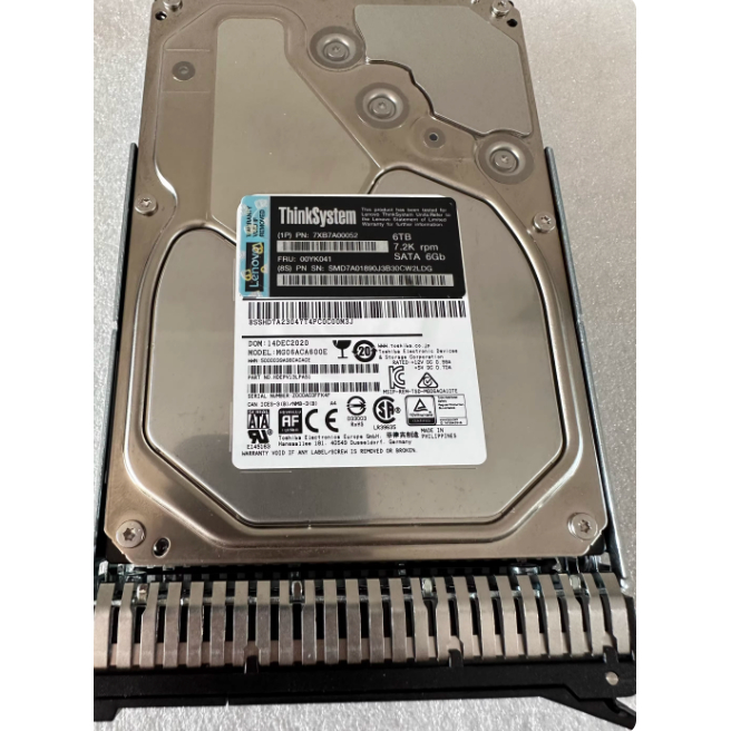 สําหรับ Lenovo SR550 เซิร์ฟเวอร์ฮาร์ดไดรฟ์ 7XB7A00052 00YK041 6T 6TB SATA 3.5 7.2K