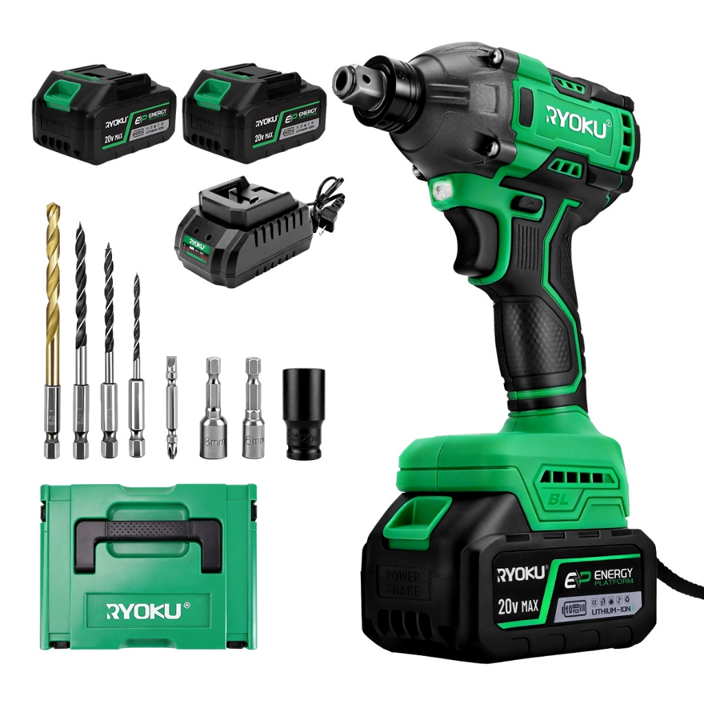 RYOKU 500NM 1/2" 1/4" BRUSHLESS CORDLESS MULTI-FUNCTIONALIMPACT WRENCH