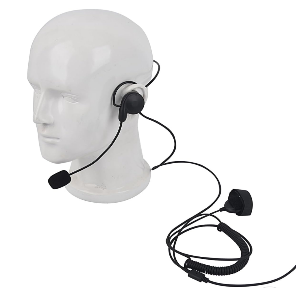 Boom Mic Ptt หูฟังด้านหลังหัวหูวิทยุสองทางชุดหูฟังหูฟังสําหรับ Baofeng Retivs Kenwood Samcom Arcshel
