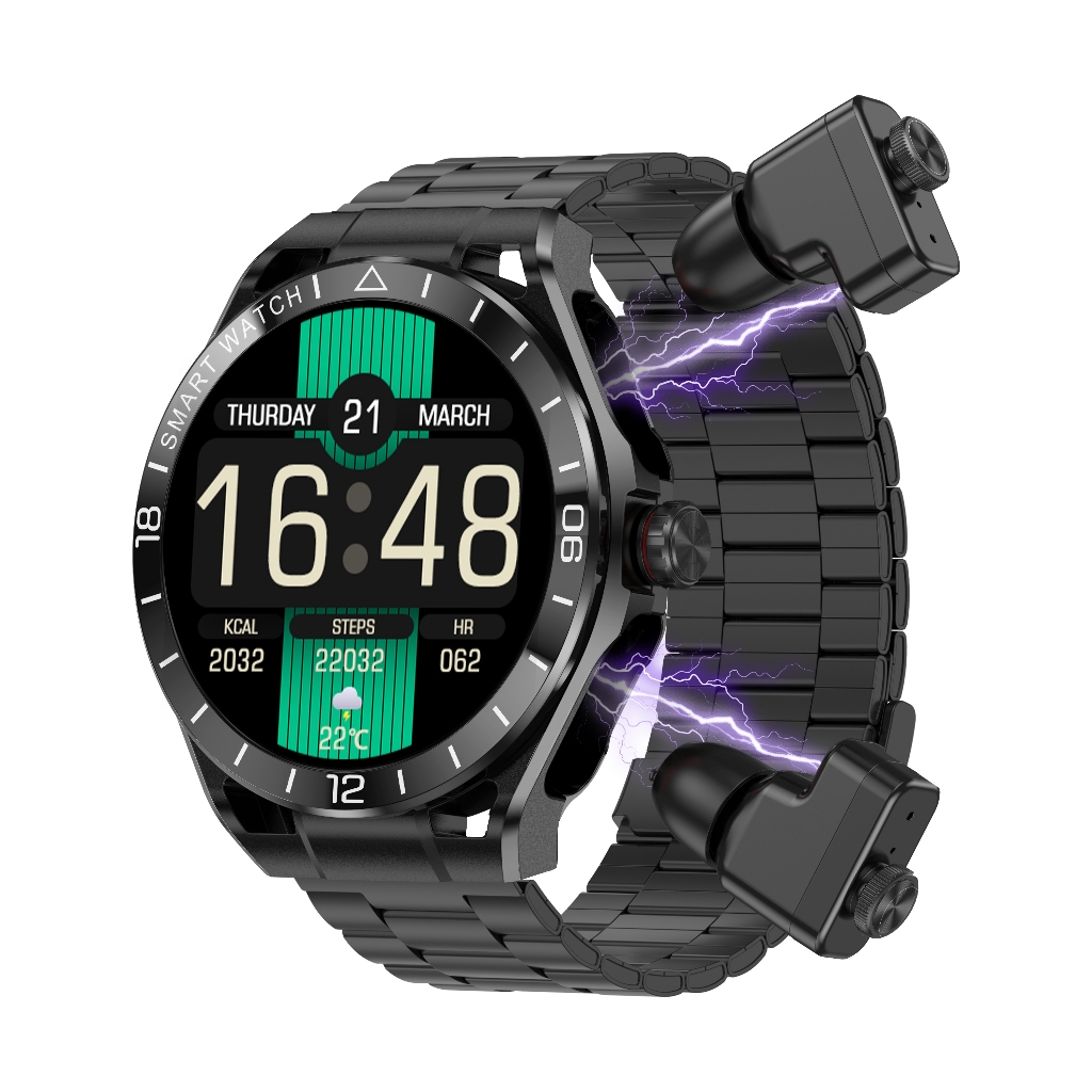 T95E Smartwatch + TWS หูฟัง 2 in 1 กีฬา Tracker เพลง Heart Rate Monitor การตรวจสอบสุขภาพสมาร์ทนาฬิกา