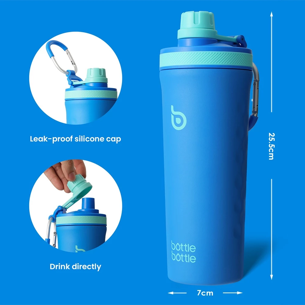 ขวดเชคเกอร์สแตนเลส BOTTLE BOTTLE 750ml หุ้มฉนวนพร้อมลวดปัด thumbnail 3