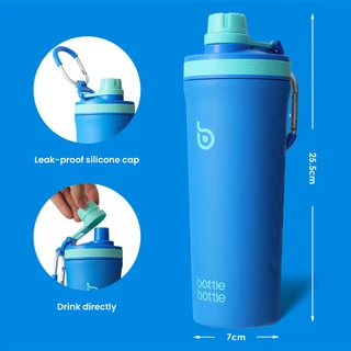 BOTTLE BOTTLE 750ml ขวดเชคเกอร์หุ้มฉนวน,ขวดน้ําสแตนเลสหุ้มฉนวนพร้อมลวดปัด, ขวดน้ําสแตนเลสแบบใช้ซ้ําได้, น้ํายิม