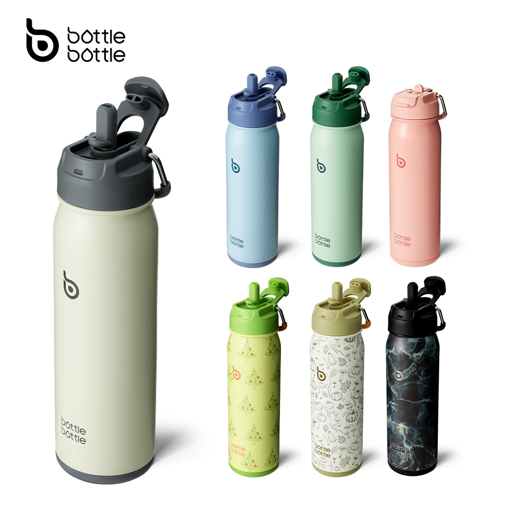 BOTTLE BOTTLE ขวดน้ําสเตนเลส มีฉนวนกันความร้อน 24 ออนซ์ พร้อมหลอดดูด และฝาปิด และกล่องเก็บยา สําหรับเล่นกีฬากลางแจ้ง