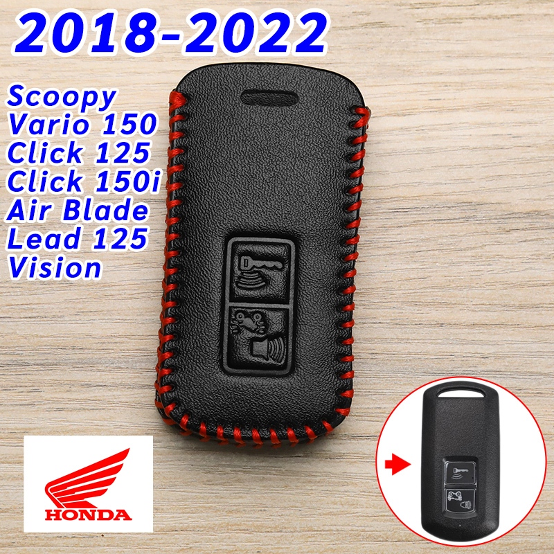 Vario150 Click150 Scoopy 2018-2022 HONDA ปลอกกุญแจมอเตอร์ไซค์ Lead125 Vision Air Blade Click150i เคสกุญแจหนังแท้