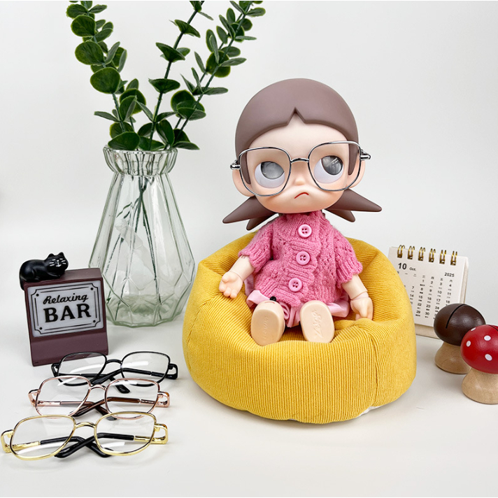 กว้าง 8.5 ซม.แว่นตาโลหะ zsiga Action Figure Gazi ตุ๊กตาน้องสาวขนาดเล็ก Ragdoll อุปกรณ์เสริม