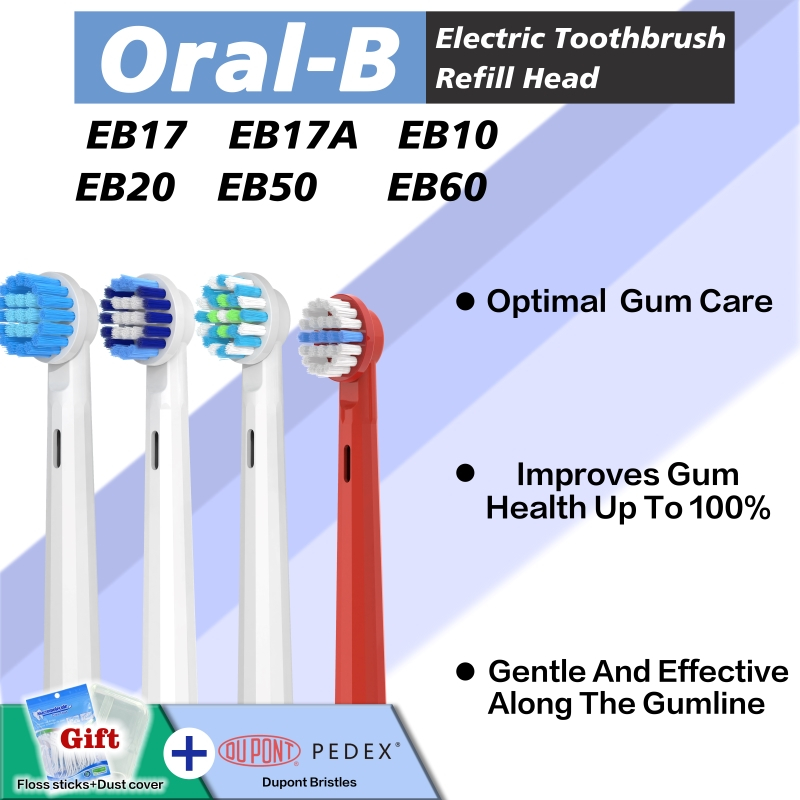 หัวแปรงสีฟันทดแทนสําหรับ Oral-B เข้ากันได้กับ EB17/EB20/EB17A/EB50 แพ็ค 6 ชิ้น