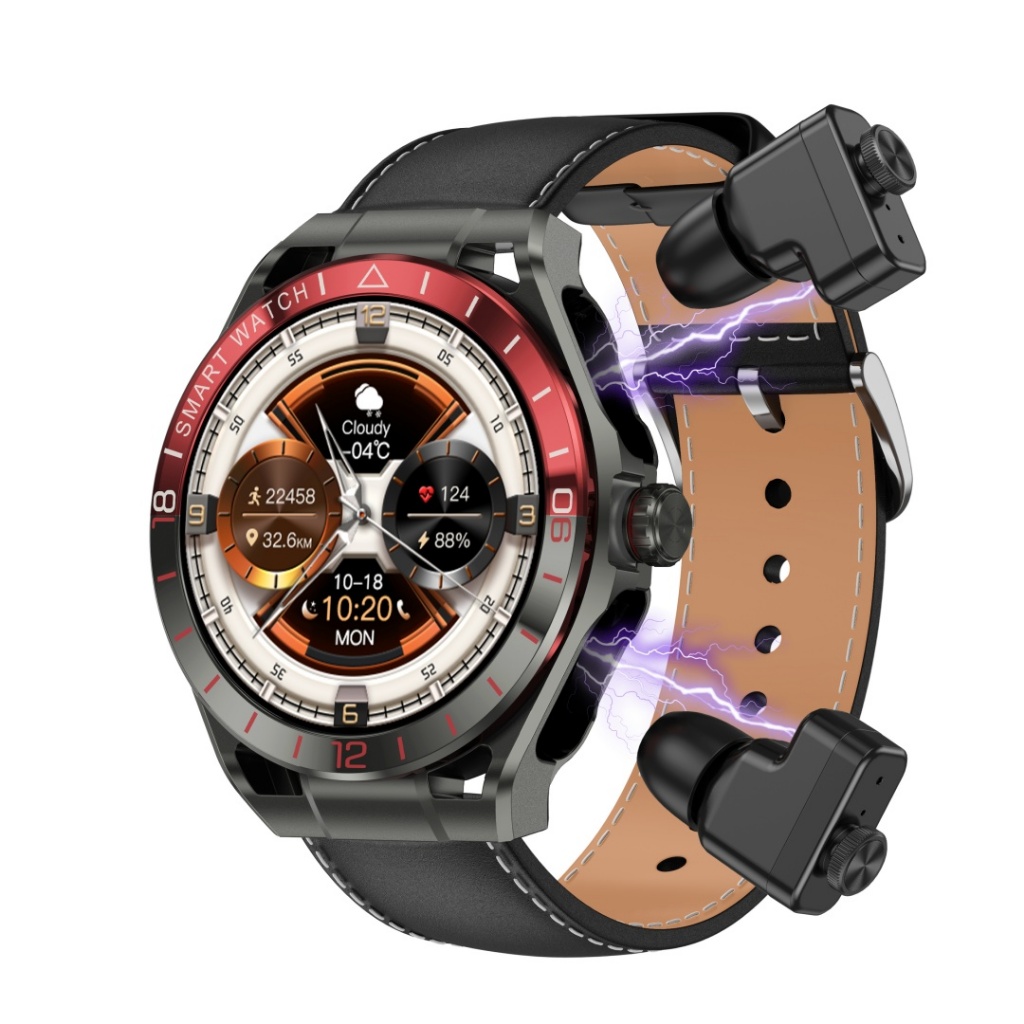 เทรนด์ใหม่ 2IN1 TWS สมาร์ทนาฬิกา T95E 1.52 "IPS BT Call Music Play ชุดหูฟังไร้สายกีฬานาฬิกาพร้อมหูฟั