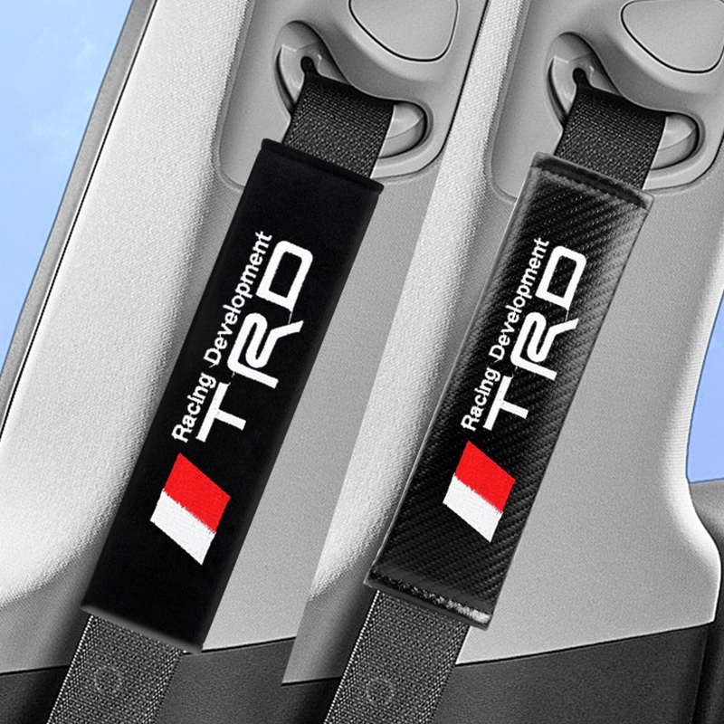หุ้มเบลท์ ปลอกหุ้มเข็มขัดนิรภัย ปักโลโก้  TOYOTA TRD จำนวน 1 ชุด ได 2 ชิ้น
