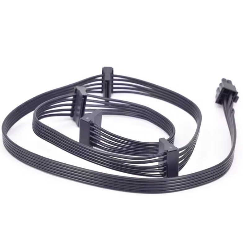 Modular PERIPHERAL & SATA 6PIN ถึง 4 * SATA พอร์ตแหล่งจ่ายไฟสําหรับ Corsair CX750F/RM650/RM750/RM850