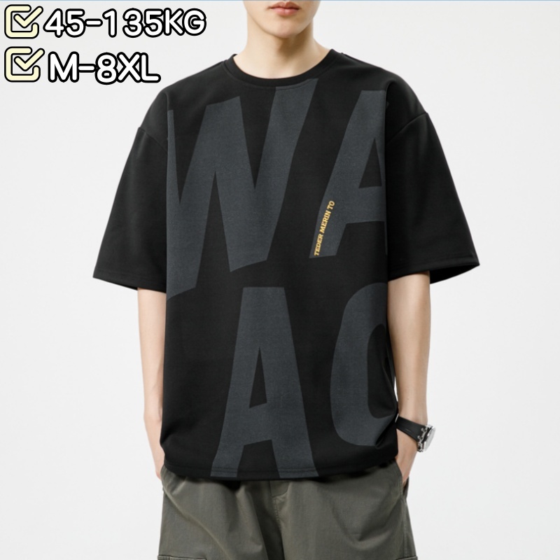 เสื้อยืดผู้ชาย M-8XL สำหรับฤดูร้อน อินเทรนด์ แห้งไว ระบายอากาศได้ดี ยืดหยุ่น กันลมและฝน