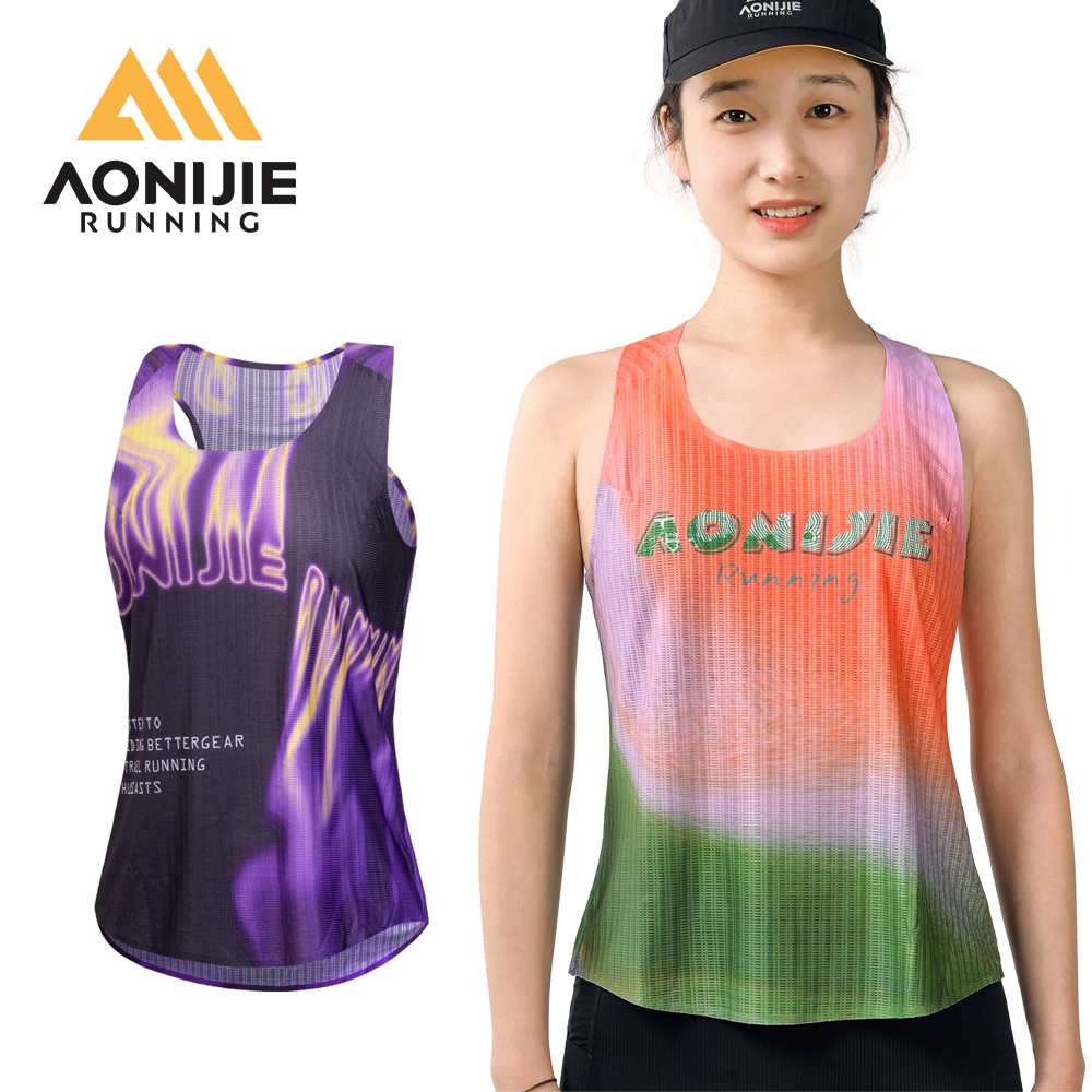 AONIJIE FW6264 เสื้อกล้ามออกกําลังกายแห้งเร็วของผู้หญิงระบายอากาศและน้ําหนักเบาเสื้อแขนกุดยิม