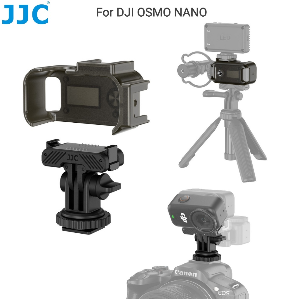 JJC Osmo Nano Camera Cage, ขยายอะแดปเตอร์รองเท้าเย็น ABS กรอบป้องกันสําหรับอุปกรณ์เสริม DJI OSMO Nano
