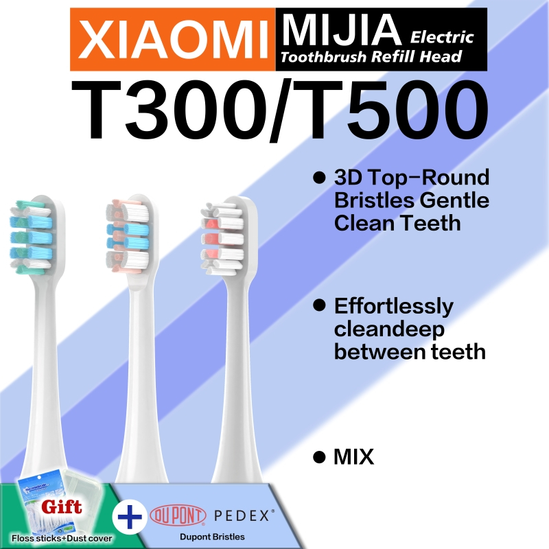 หัวแปรงสีฟันทดแทนสําหรับ Xiaomi Mijia เข้ากันได้กับ T300/T500 แพ็ค 3 ชิ้น