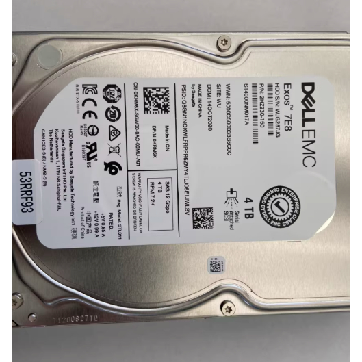 สําหรับ 0KRM6X ST4000NM017A DELL KRM6X 4T SAS 12G 7.2K ฮาร์ดไดรฟ์