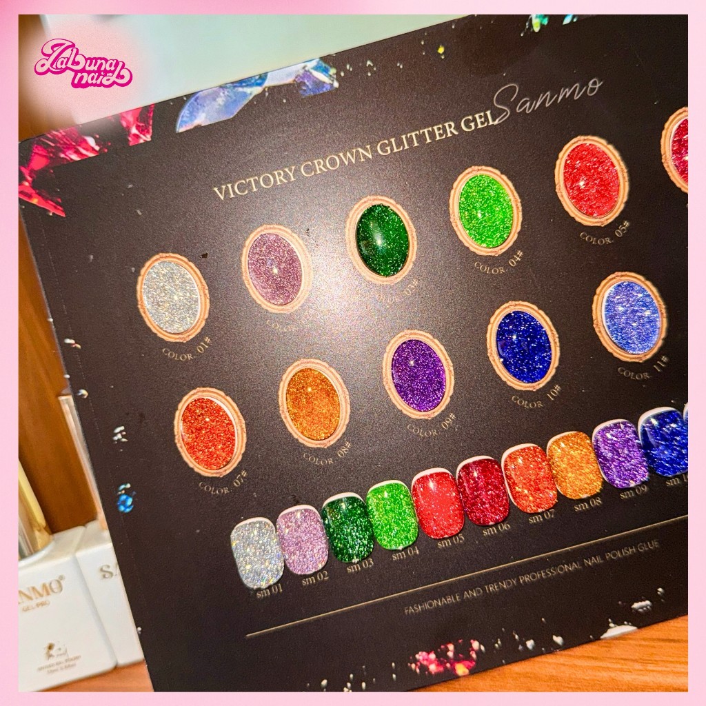 【พร้อมส่ง】SANMO ชุดเพ้นท์เล็บเพชรพลอย 12 สี รูปที่ 8
