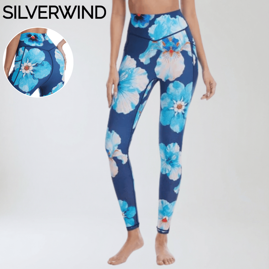 SILVERWIND Velvet Petals เลกกิ้งเอวสูง ออกแบบมาสำหรับการออกกำลังกาย เช่น โยคะ พิลาทิส มีกระเป๋าสะดวกสบาย Butterly Soft และควบคุมหน้าท้องได้ดี