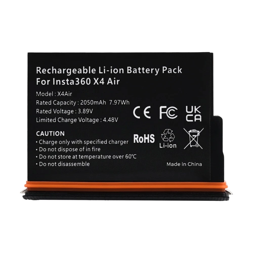PUANTES Insta360 X4 air เครื่องชาร์จแบตเตอรี่อากาศ,แบตเตอรี่อุณหภูมิต่ํา 2050mah,อุปกรณ์เสริมกล้องเคลื่อนไหวแบบพาโนรามา,อายุการใช้งานแบตเตอรี่ยาวนาน thumbnail 6