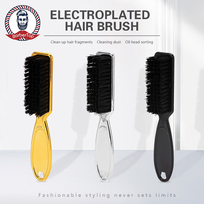 สปอตสปอตสปอต#Salon Hairdressing Retro หัวน้ํามันไฟฟ้าผมหักกวาดคอทําความสะอาดเคราแปรงผมผมหักหวีไฟฟ้า Push แปรง