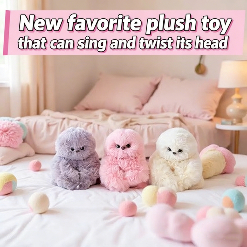 ใหม่ Mirumi หุ่นยนต์นกฮูกของเล่นตุ๊กตา Soothing สร้อยข้อมือ Head-Turning ร้องเพลงอุปกรณ์เสริมกระเป๋า Charm Plush ของเล่นชาร์จ