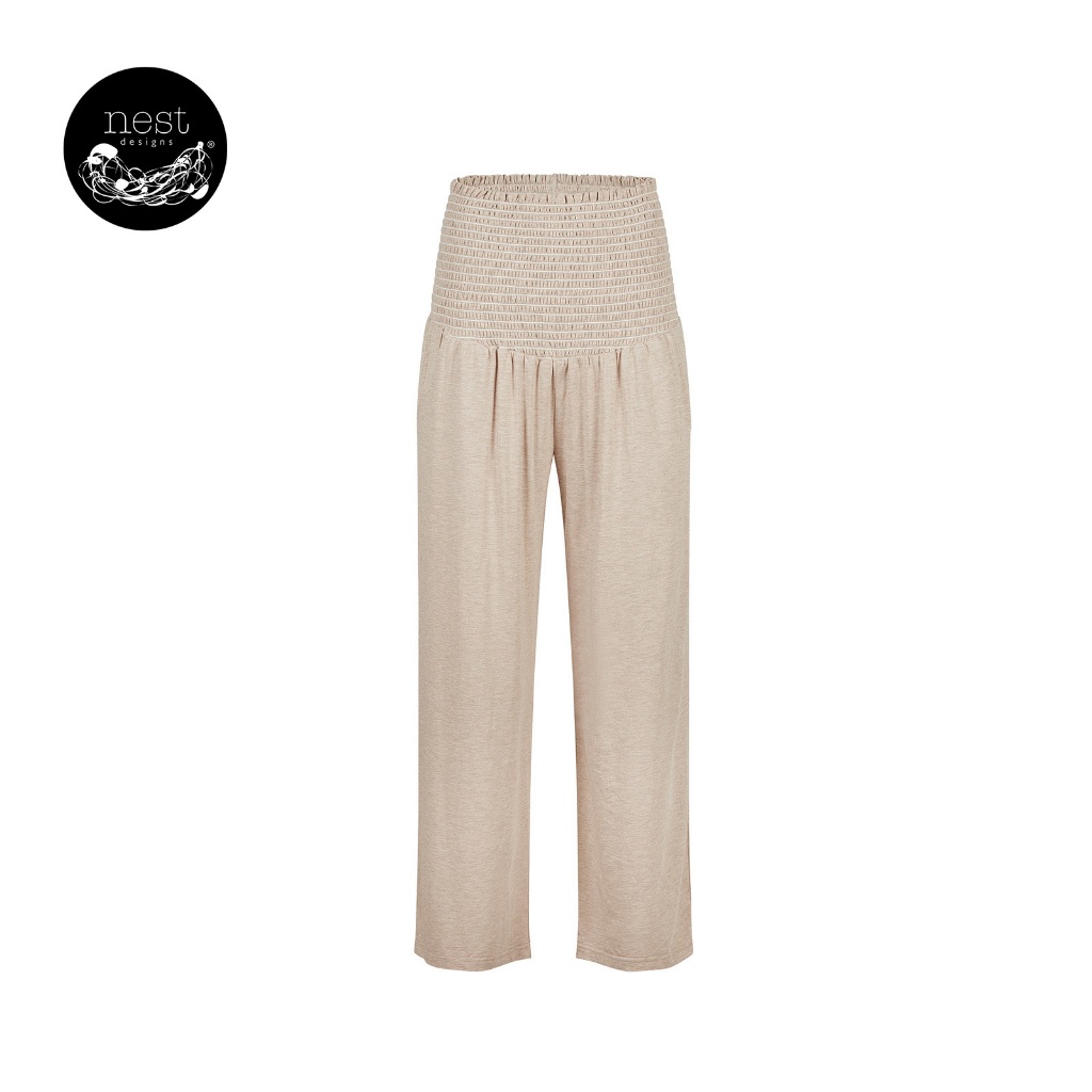 การออกแบบรังไม้ไผ่ Turralear Breathable Soft Wide-Leg Womens กางเกงคนท้อง