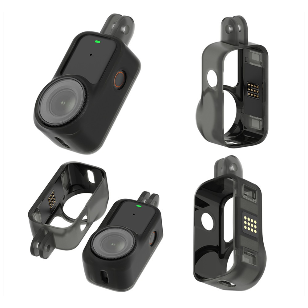 สําหรับ DJI Osmo Nano เคสป้องกันวัสดุ PC ขยายกล้องกีฬาโปร่งแสงสีดําเคสป้องกันแบบแขวน