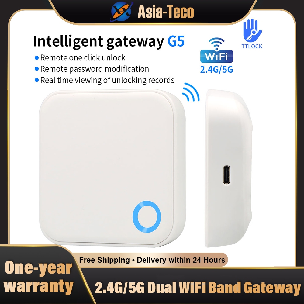 TTLOCK สมาร์ทเกตเวย์บลูทูธ WiFi Hub ล็อครีโมทคอนโทรล Dual Band Wi-Fi 5G & 2.4G TThotel TTlock APP