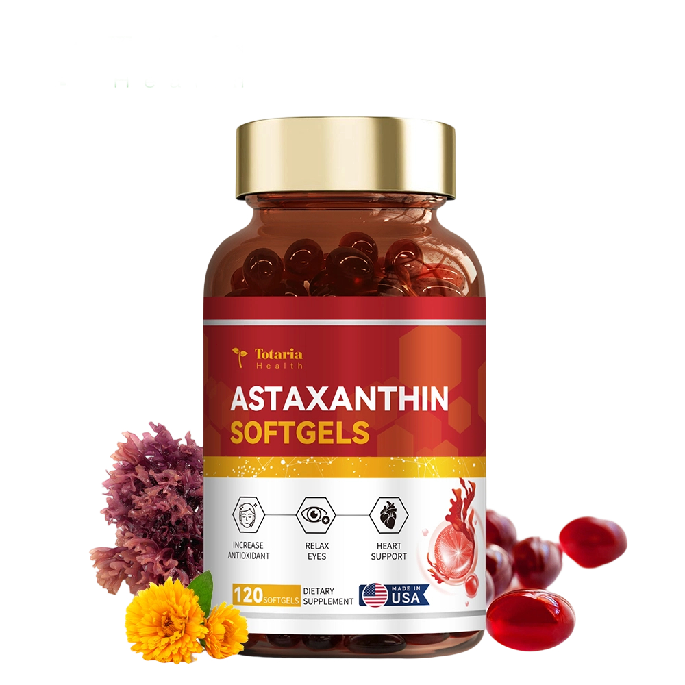 Totaria 6-in-1 Astaxanthin อาหารเสริม + Lutein + Omega-3 EPA DHA CoQ10 Phospholipid Complex เพื่อสารต้านอนุมูลอิสระอันทรงพลัง Heart & Brain Support