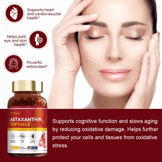 Totaria Natural Astaxanthin 12 มก. พร้อม Lutein, Zeaxanthin, CoQ10 & Omega-3 Triple Strength | Advanced Antioxidant Support for Eyes, Skin, Brain & Heart Health - Vegan 120s