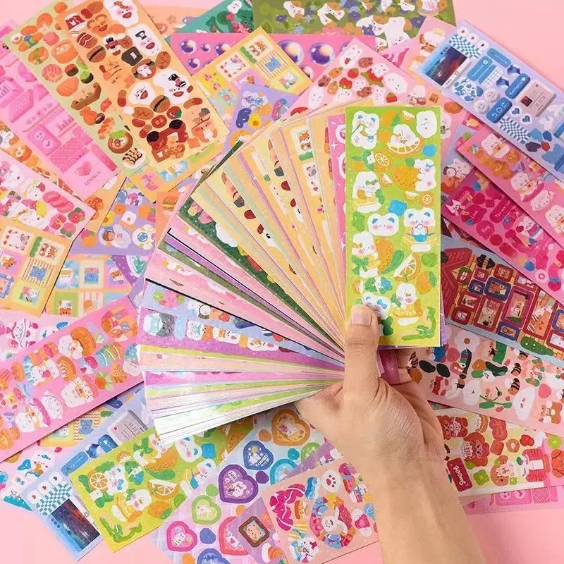 100 ชิ้นน่ารัก Guka Kawaii สติกเกอร์ DIY การ์ตูนเลเซอร์สติกเกอร์คู่มือเครื่องเขียนตกแต่งรูปแบบสติกเกอร์ของขวัญ