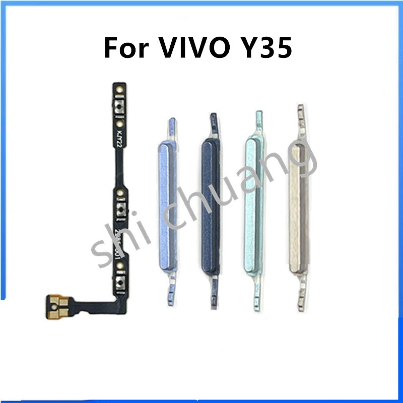 สําหรับ VIVO Y35 4G V2205 ปุ่มด้านข้างปุ่ม Flex Cable Keys ปุ่มปิดระดับเสียงขึ้นและลงปุ่มด้านข้างเปล