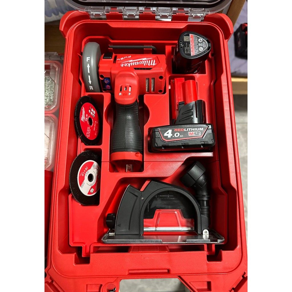 Milwaukee PACKOUT 8435 กล่องเครื่องมือ 3D การพิมพ์ซับเหมาะสําหรับ M12 FCOT-0X เครื่องตัดกล่องเก็บ