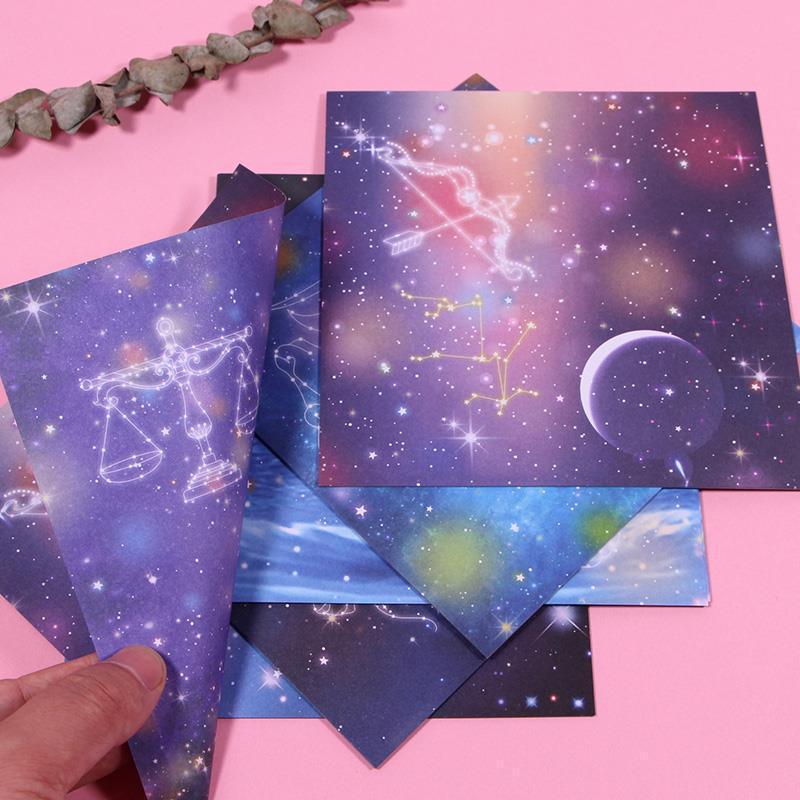 Constellation Origami กระดาษสีสองด้านกระดาษทําด้วยมือกระดาษพันกระดาษ Crane Origami กระดาษสี่เหลี่ยม 