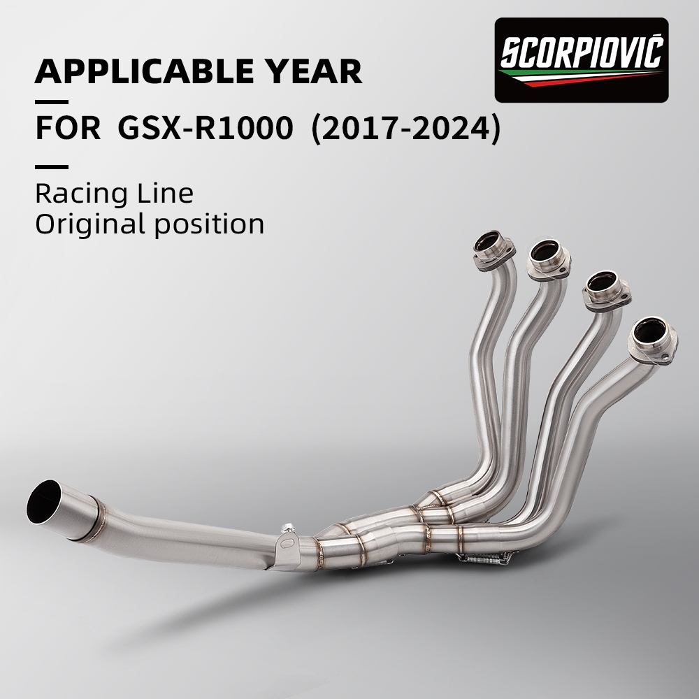 ระบบไอเสียรถจักรยานยนต์เต็มรูปแบบสําหรับ GSX-R1000,GSXR1000,GSXR-1000 รุ่นตั้งแต่ปี 2017 ถึง 2024 ท่