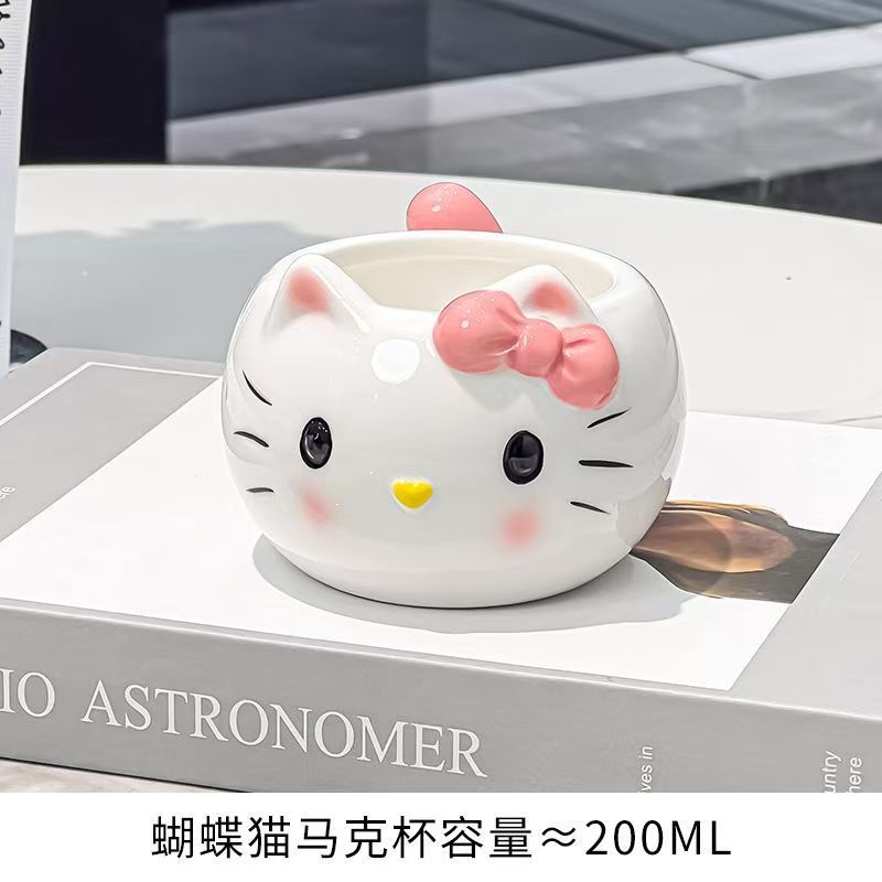คิตตี้แมวน่ารักถ้วยแก้วสาวมูลค่าสูงของที่ระลึกถ้วยกาแฟของขวัญสําหรับแฟนแฟนของขวัญวันเกิด
