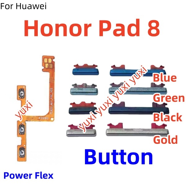 สําหรับ Huawei Honor Pad 8 12 นิ้ว HEY-AL09/W09 ปุ่มปรับระดับเสียง ปุ่มเปิด-ปิด ปุ่มขึ้นลงข้างตัวเครื่อง สายแพสวิตช์เปลี่ยน