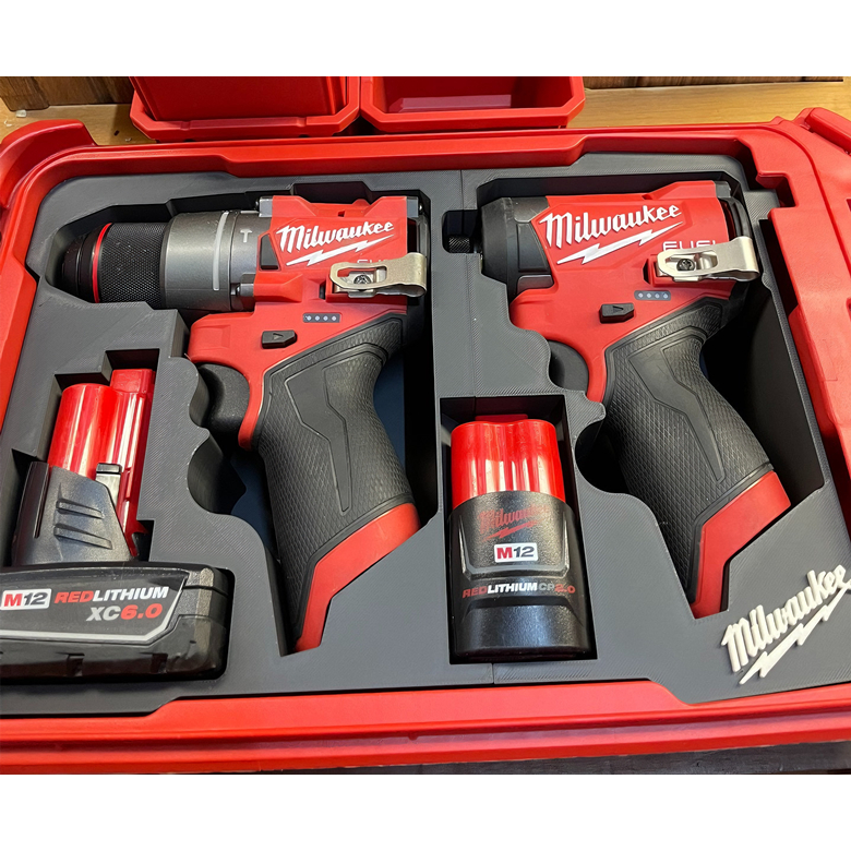 Milwaukee PACKOUT 8435 กล่องเครื่องมือ 3D การพิมพ์ซับเหมาะสําหรับ M12 FID2 + FPD2 Dual-Machine Combination กล่องเก็บ