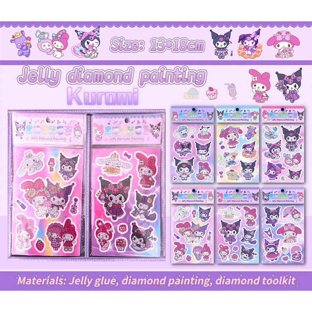 Jelly diamond painting งานปักครอสติชแบบคริสตัล ลายการ์ตูนน่ารัก 30 ลาย ของเล่น DIY สำหรับเด็ก