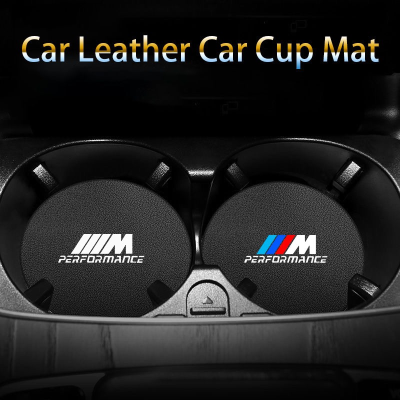 2pcs รถถ้วยผู้ถือลื่นไมโครไฟเบอร์หนังกาแฟเครื่องดื่มถ้วยสําหรับ BMW M Performance E46 E90 E60 F01 F1