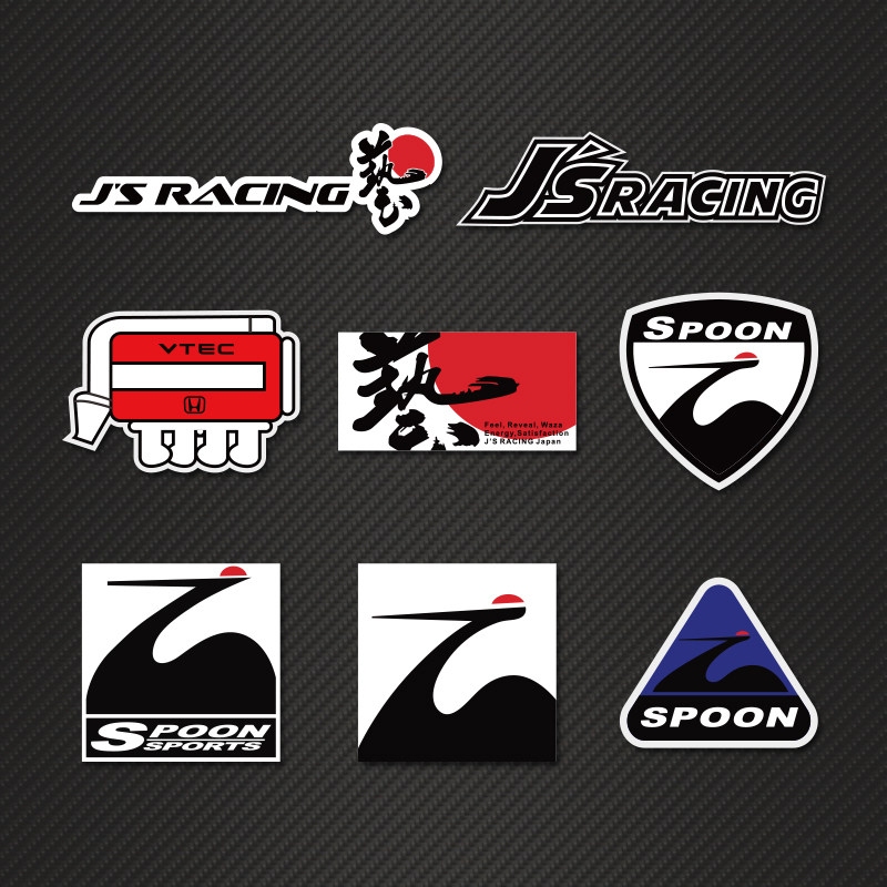 SPOON JS RACING สติ๊กเกอร์สะท้อนแสง ยี่ห้อ Honda GK5 Civic Honda สติ๊กเกอร์สะท้อนแสงดัดแปลง