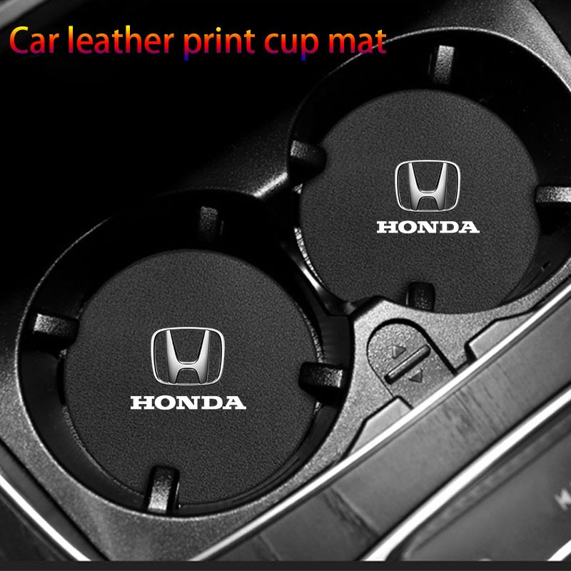 2pcs รถที่วางแก้วลื่นไมโครไฟเบอร์หนังกาแฟเครื่องดื่มถ้วยสําหรับ Honda Civic Fk7 Fit Fk2 Mugen Fk8 it
