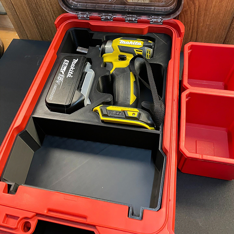 Milwaukee PACKOUT 8435 กล่องเครื่องมือ 3D การพิมพ์ซับเหมาะสําหรับ Makita TD173 ไขควงกระแทกกล่องเก็บ